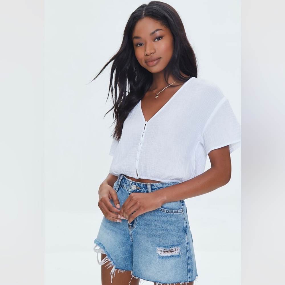 Forever 21 Textured Crop Top